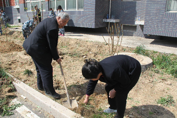 太阳成师生到贺阳国际中小学参加劳动
