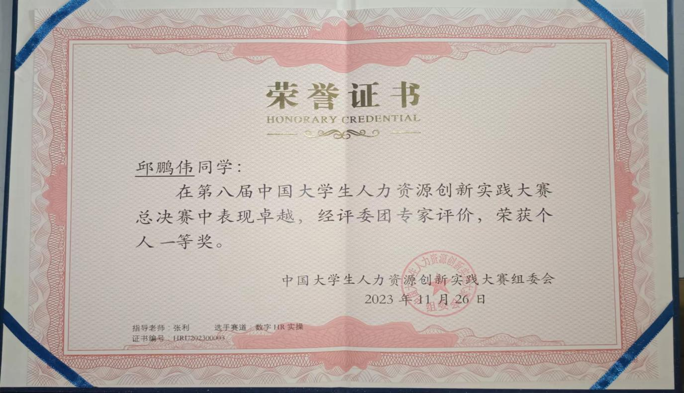 太阳成集团tyc33455cc‖管理学院‖喜报：热烈庆祝我院人力资源管理专业学生参加第八届HRU中国大学生人力资源创新实践大赛总决赛荣获团体二等奖！！！