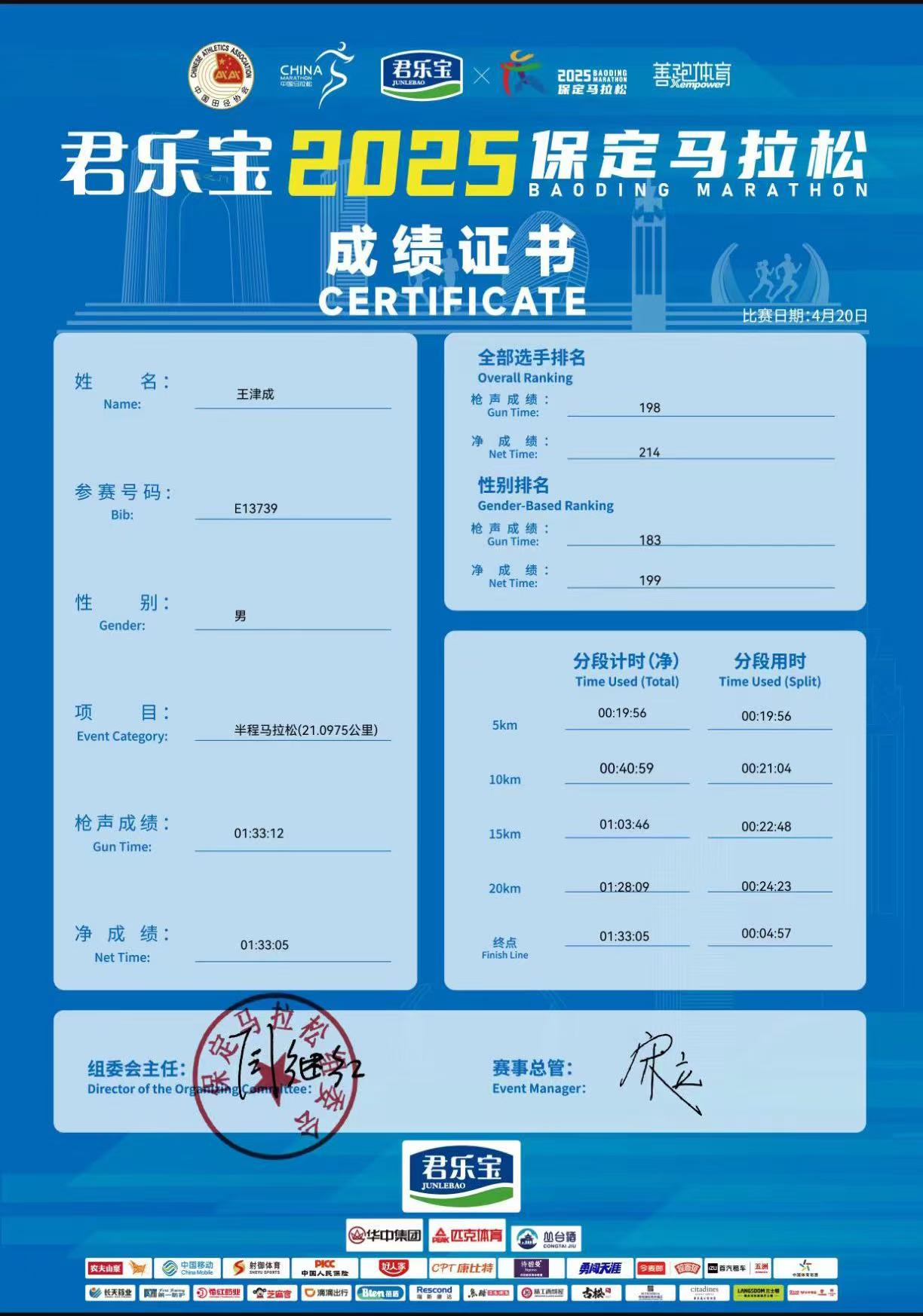 喜报|太阳成学子在君乐宝2025马拉松比赛中斩获佳绩